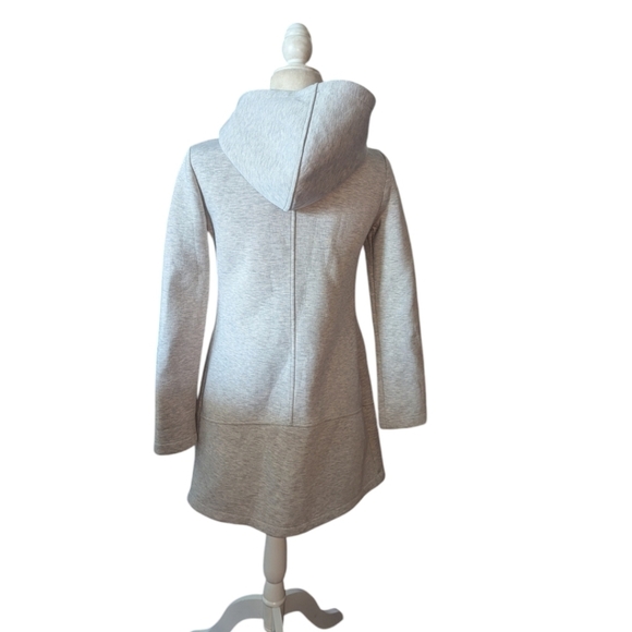 Betsey Johnson "Give Love Get Love" Gray scuba Hoodie zip front jacket sz XS - Picture 3 of 12